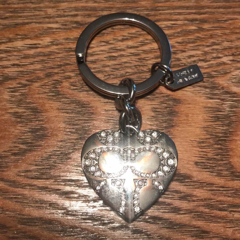 Coach heart locket keychain